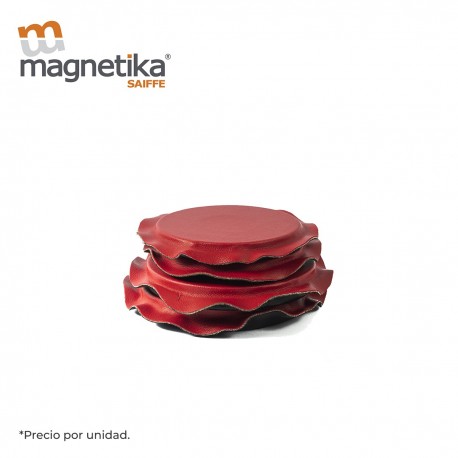 IMAN DE FERRITA CERAMICA DISCO FORRADO EN PIEL 3.376" X 0.425" (1 PIEZA)
